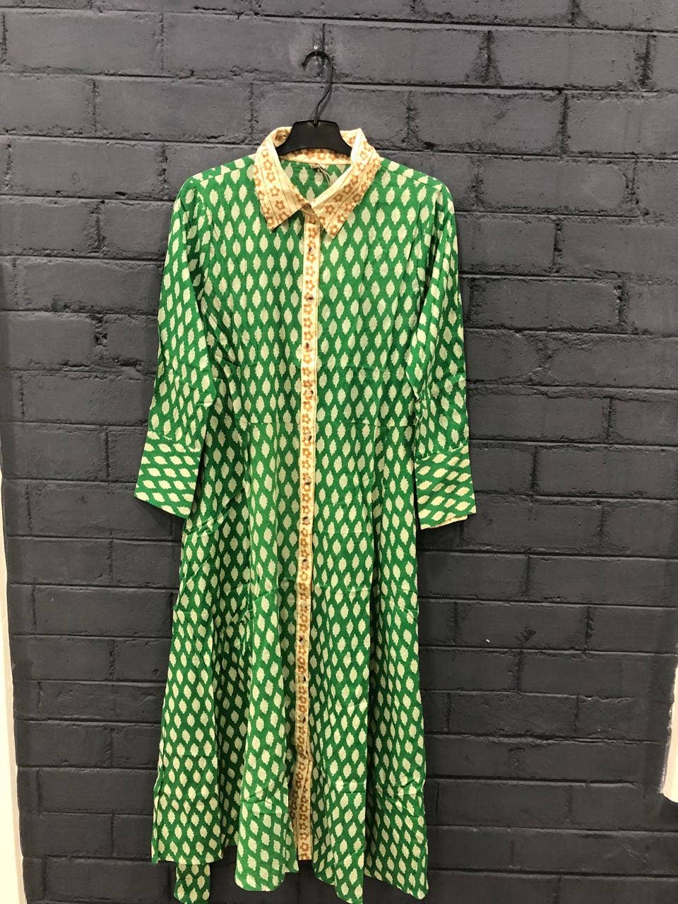 Namaskar Australia - Wholesale Dress – Women's - Mid-length Dress - green (Screen Print)0