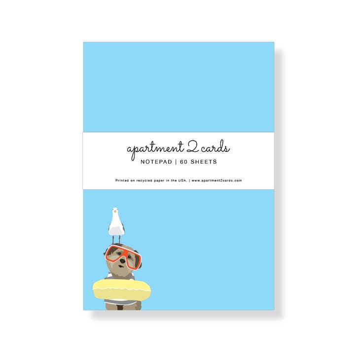 Brun hund - Summer Beach 4.75x6.5" Anteckningsblock för wholesale av Apartment 2 Cards
