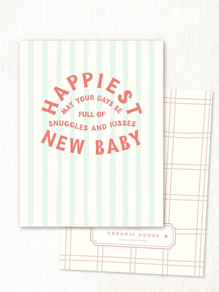 carte pour nouveau bébé Snuggles & Kisses pour la vente par Urbanic Goods