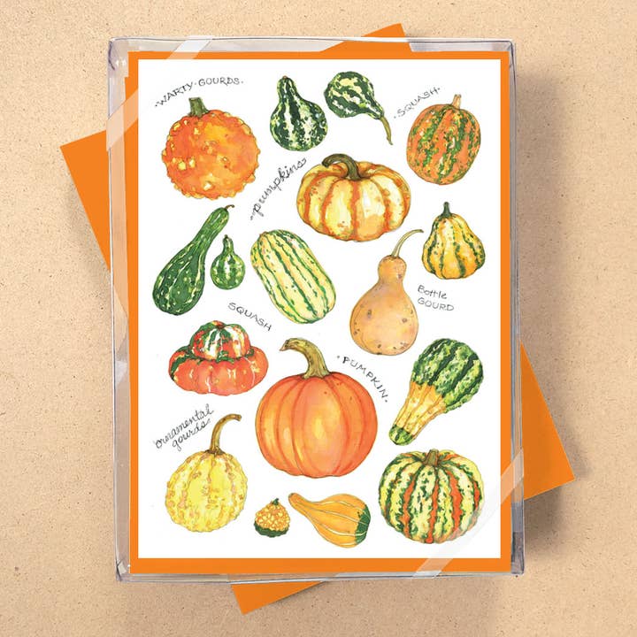 Cartes de Thanksgiving en boîte "Hordes de Courges" pour la vente par Allport Editions