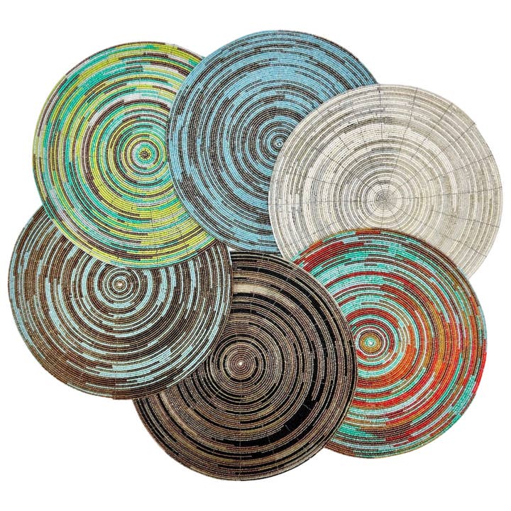 Bamboo Source Tropical Decor - Wholesale Placemat - Beaded Placemat - Round