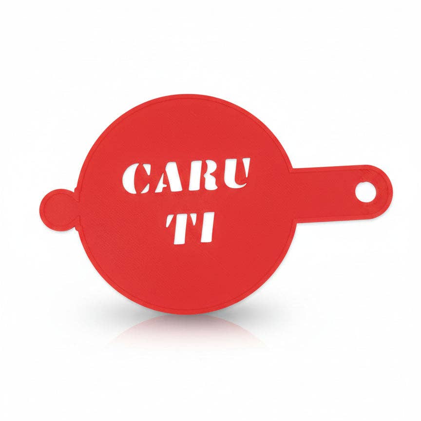 The Welsh Gift Shop - Wholesale Craft Tool - Stencil - Coffee / Latte Art - Caru Ti / Love You2