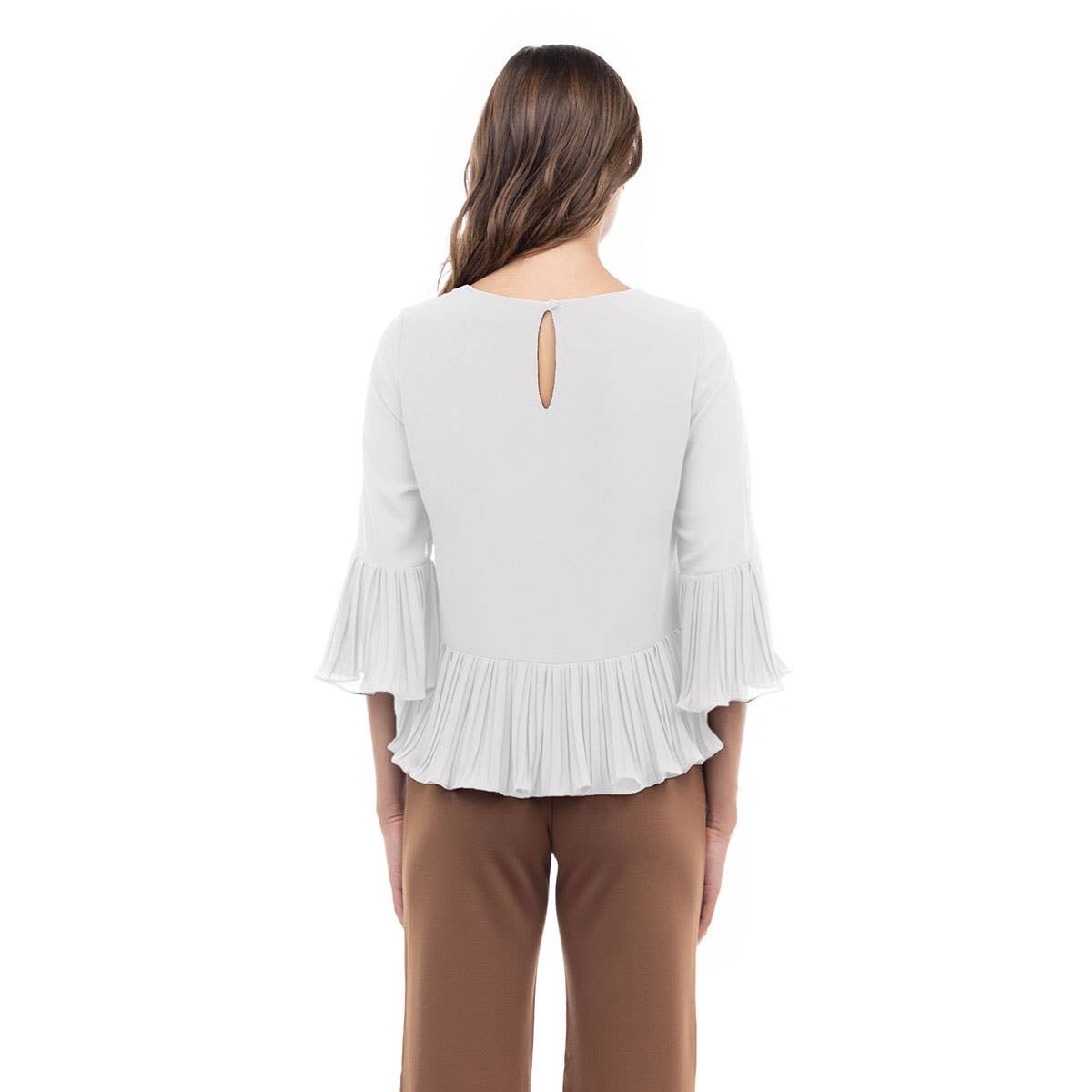 Naked Zebra – Engroshandel Bluse - Dame – Bluse med 3/4 ærmer og plisseringer14