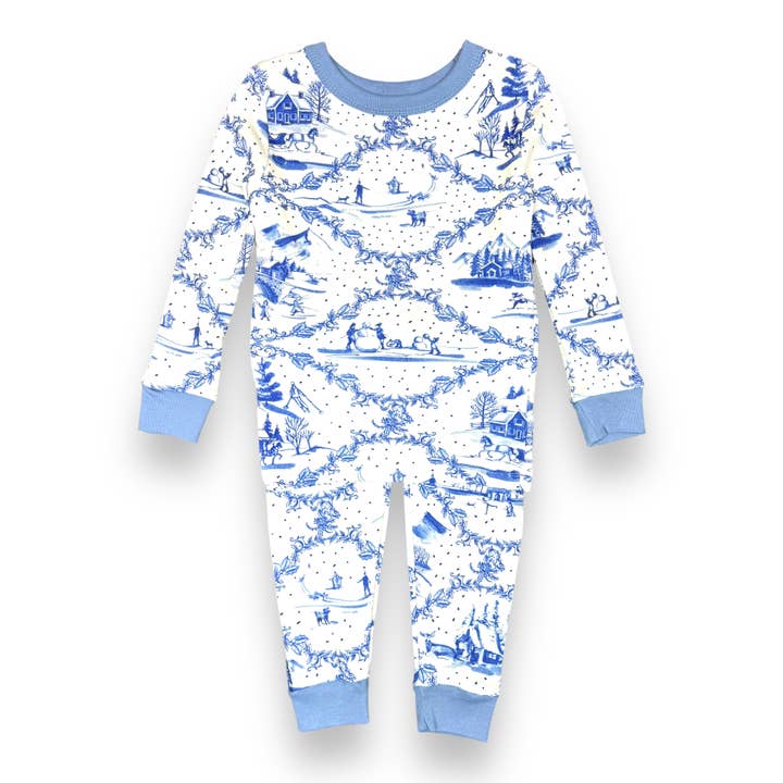 Kids Long John Pajama Set - Sleighride for wholesale by Pink Elephant Brands