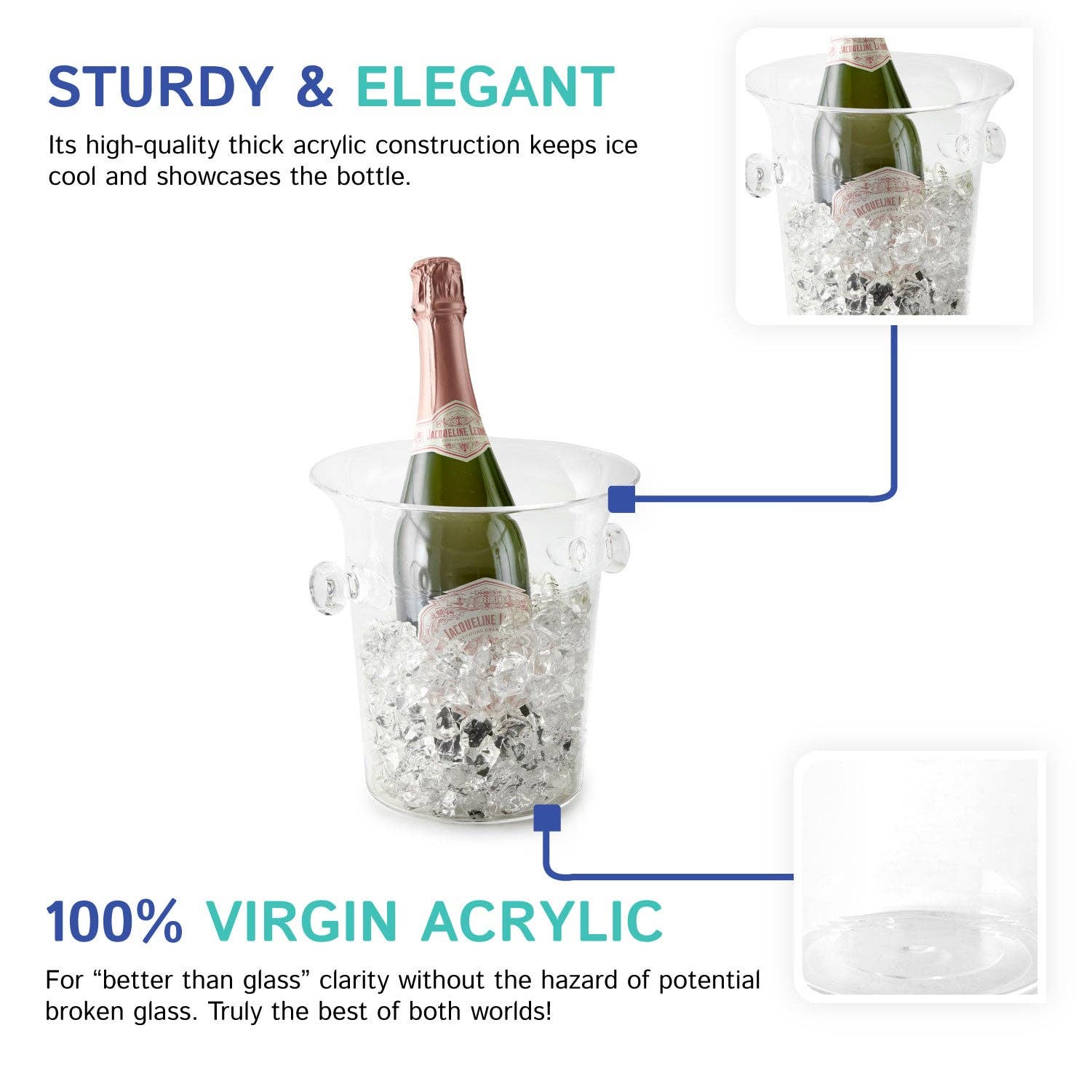 Huang Acrylic - Wholesale Ice Bucket - 3 1/2-Qt. Champagne Bucket3