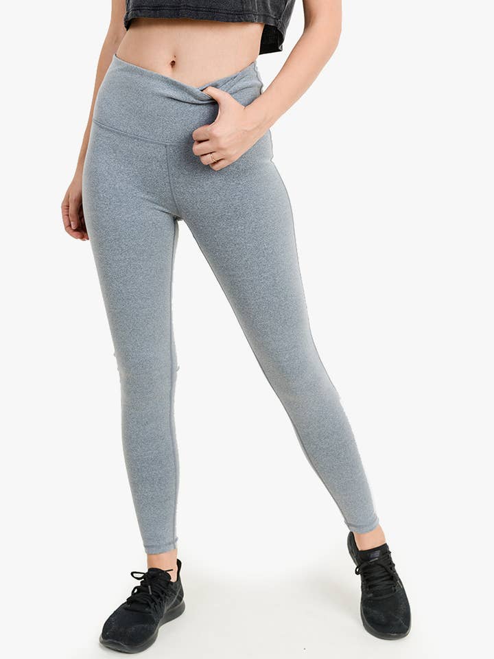 Legging Taille Haute Essential Gris Marle pour la vente par Mono B