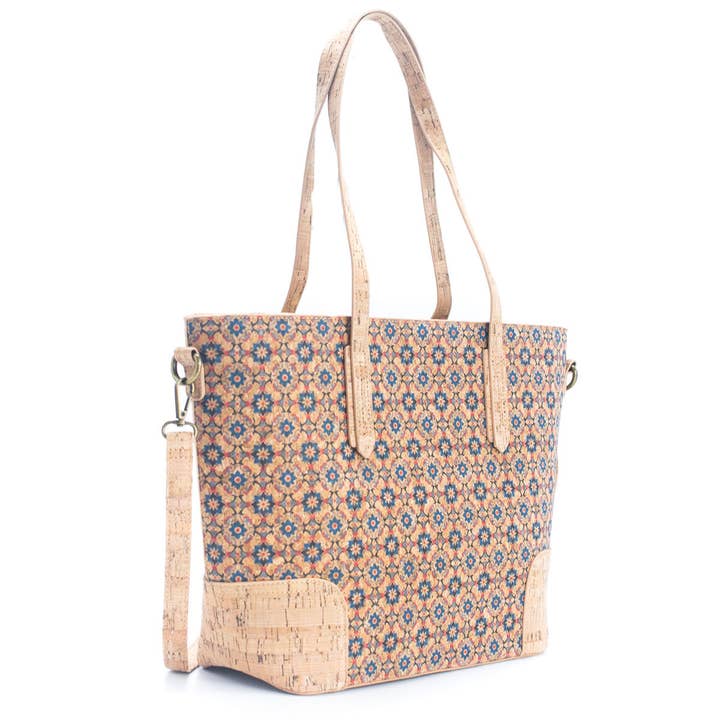 Meninas Bonitas Cork - Wholesale Tote Bag - Women's - Natural Cork with summer Design: Women's Tote Bag BAGF-022