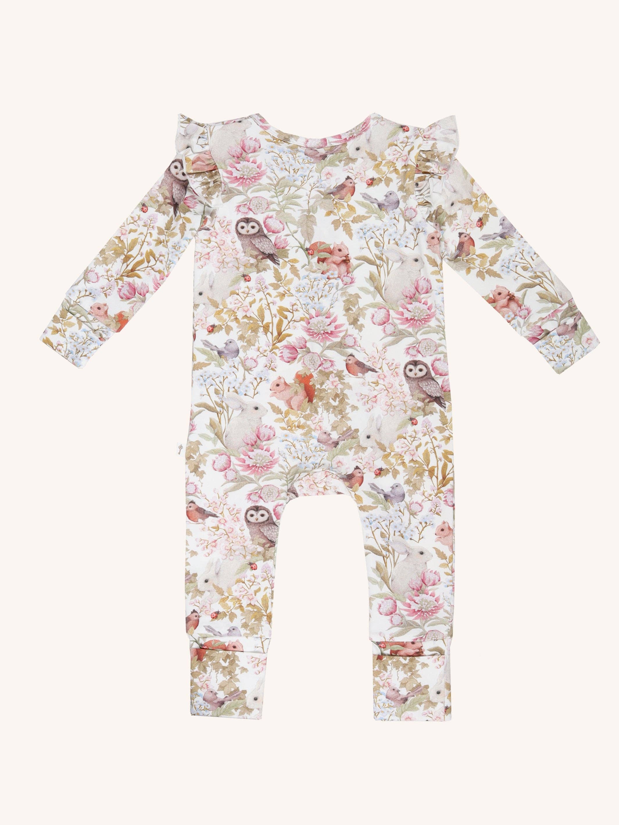 Fleur Harris - Wholesale Jumpsuit - Baby - 'Woodlands' Precious Frill Coverall - Marshmallow5