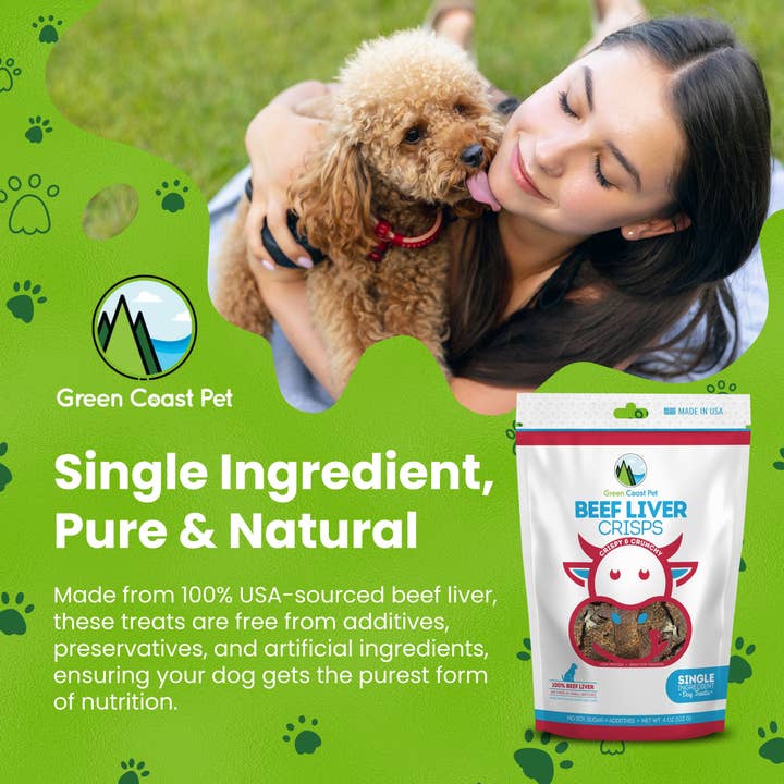 Green Coast Pet - Wholesale Pet Treats - Dog - Beef Liver Crisps-Dogs All Natural High Protein Low-Calorie