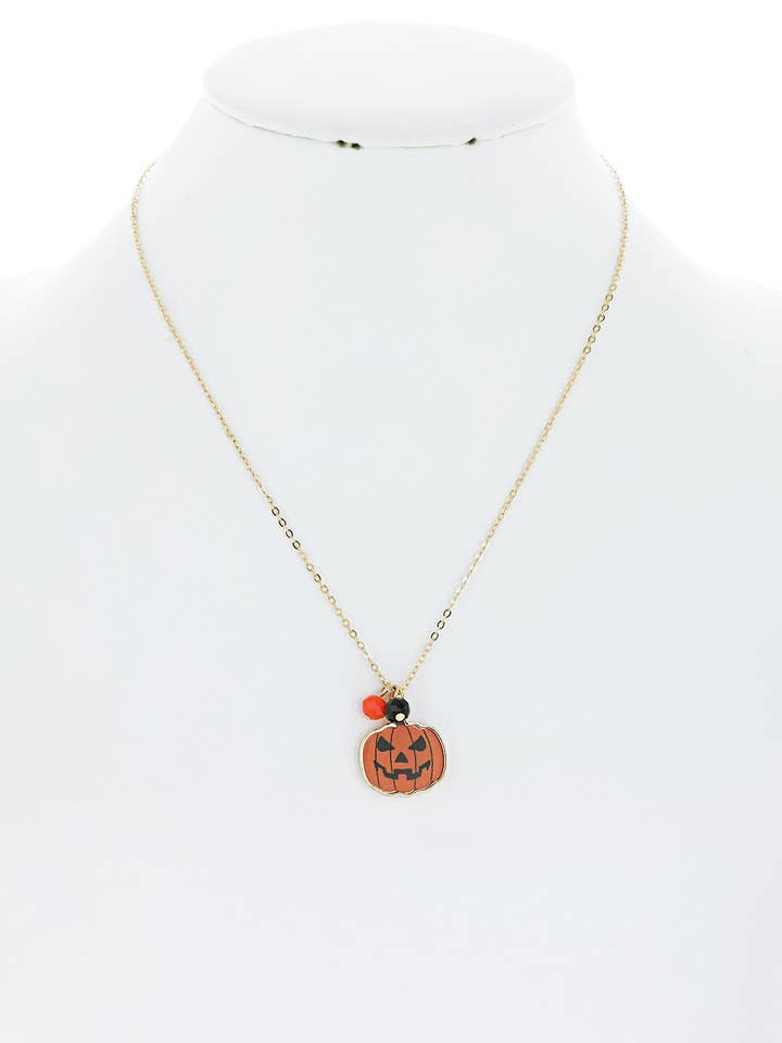 Halloween Jack O Lantern Rolo Chain Necklace for wholesale by SP Sophia Collection