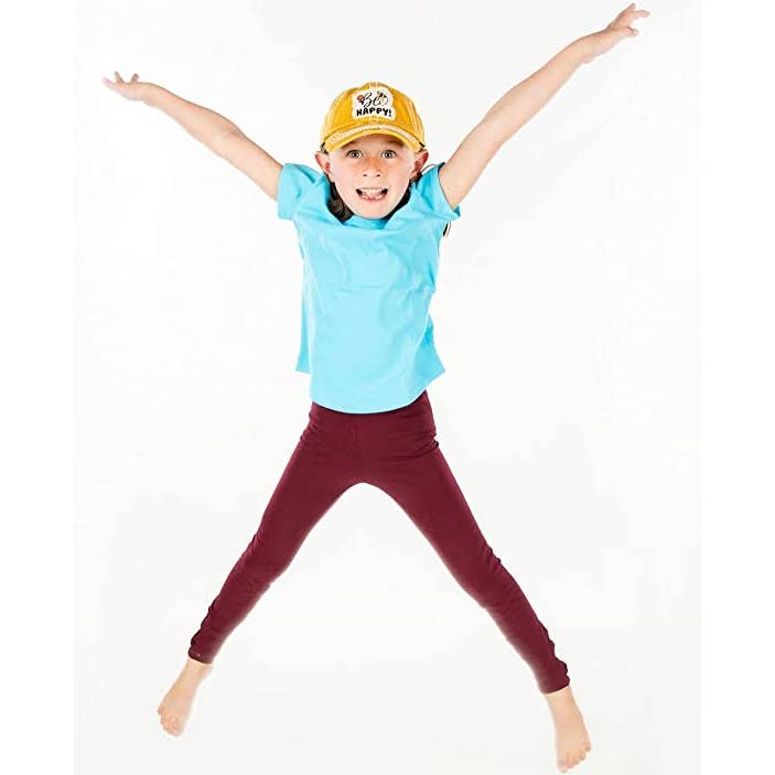 Funky Junque - Wholesale Baseball Cap - Kids - Vintage Patch Hat - Bee Happy (Yellow)
