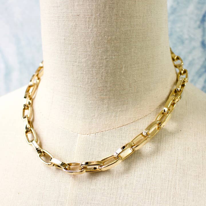 Chunky Paperclip Chain Necklace 16" or 19" for wholesale by a.v. max