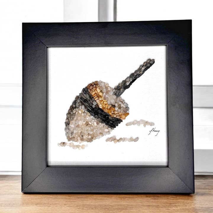 Lobster Buoy Mini Mosaic Pebble Art (4x4 Original) for wholesale by Coastal art co.