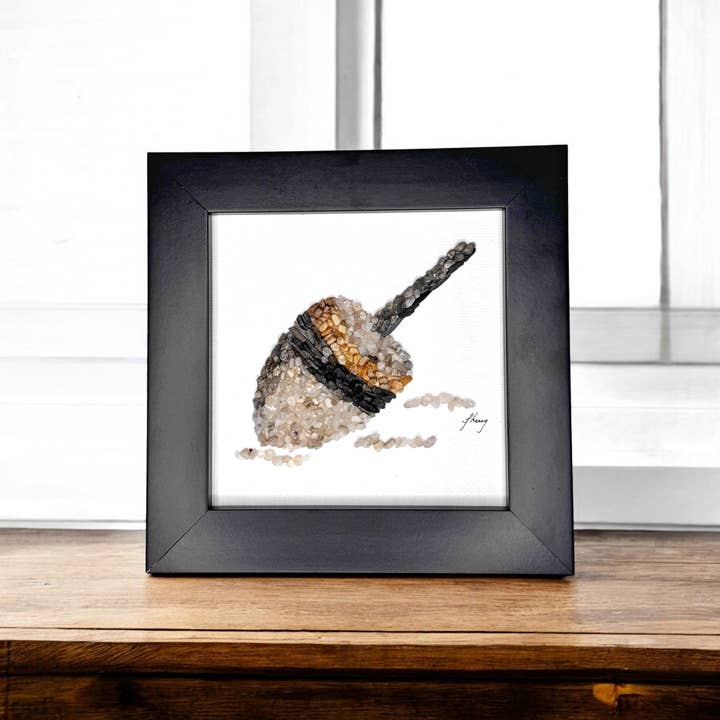 Lobster Buoy Mini Mosaic Pebble Art (4x4 Original) for wholesale by Coastal art co.