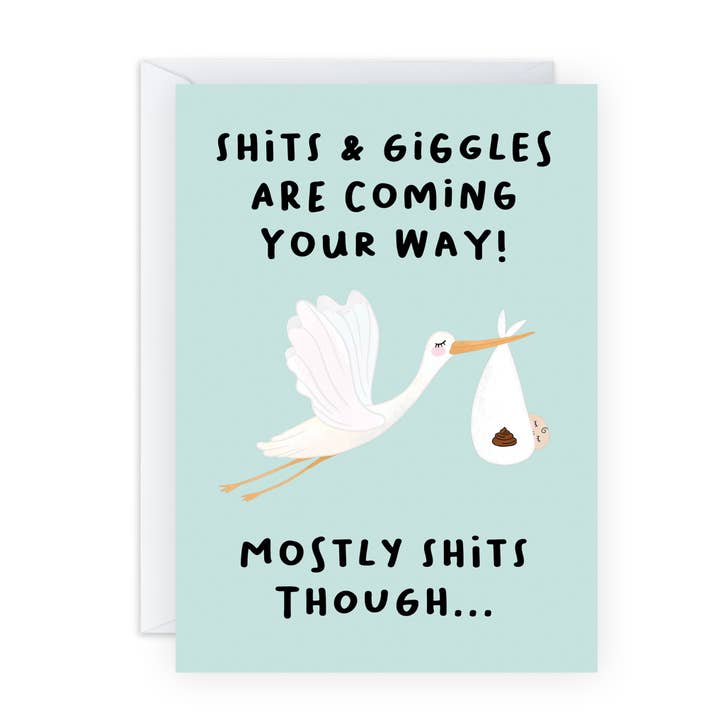 NUOVO BEBÈ CACCA E RISATE Divertente Biglietto per Neonato per Lui, Lei per la vendita all'ingrosso da parte di Central 23 Cards