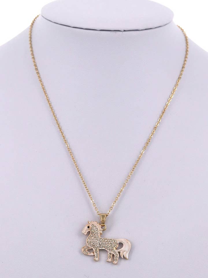 Stoned White Horse Halsketting voor wholesale door TheTizana