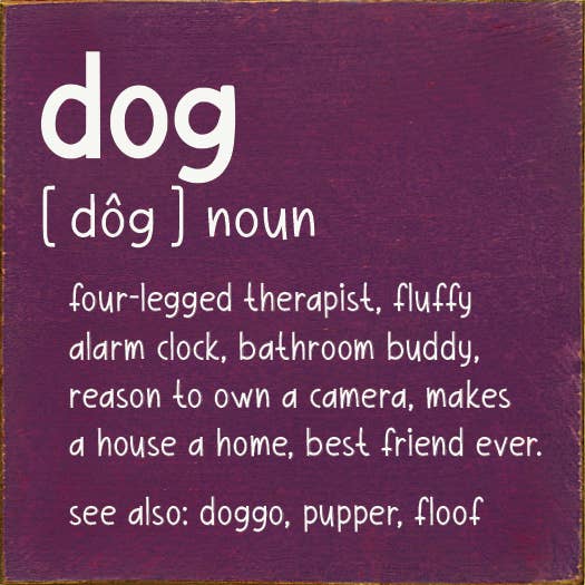 SAWDUST CITY – Engroshandel Skilt – Hund [hund] navneord - Firbenet terapeut, blødt træskilt2