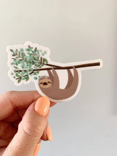 Sloth Vinyl Sticker for wholesale by Little Stickerhood Shop