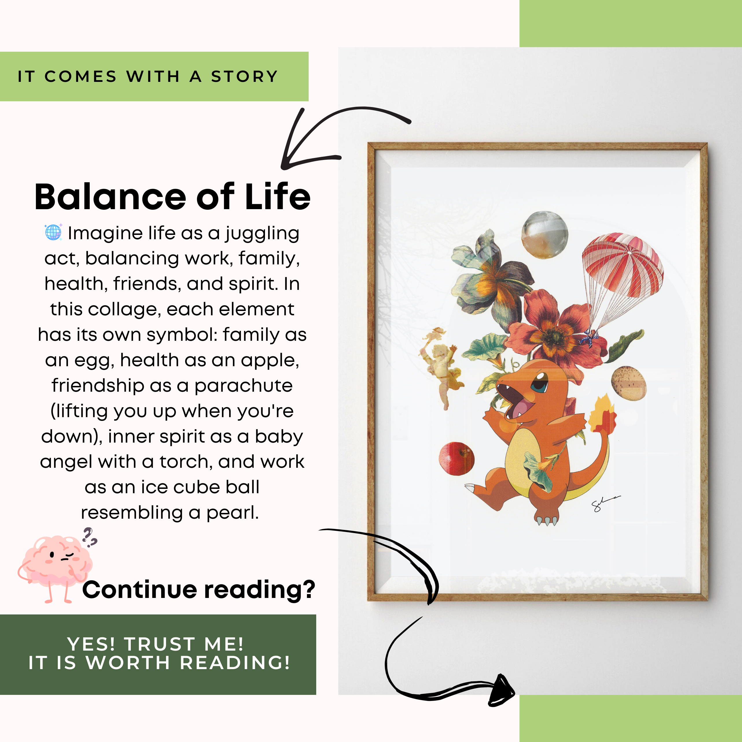 Clever Clippings - Wholesale Art Print - Pokemon inspired: Charmander Fire Type - Balance of Life1