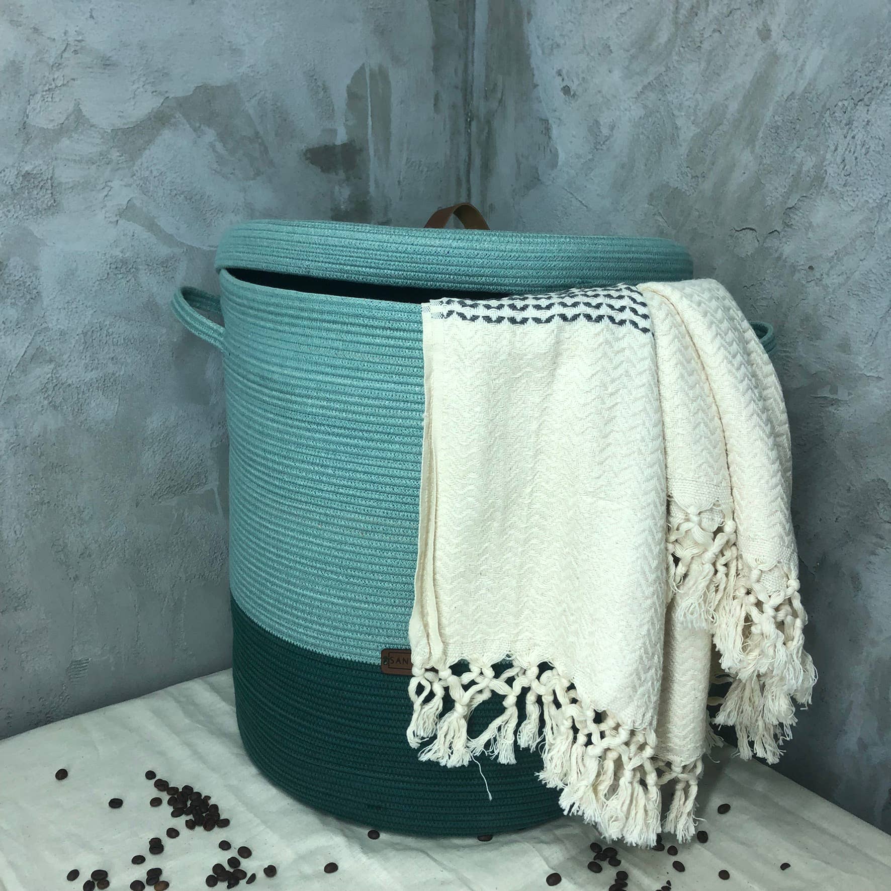 SannasDecor – Großhandel Wäschekorb – Wäschekorb, großer Korb, Badezimmerkorb, Spielzeug-Aufbewahrung5