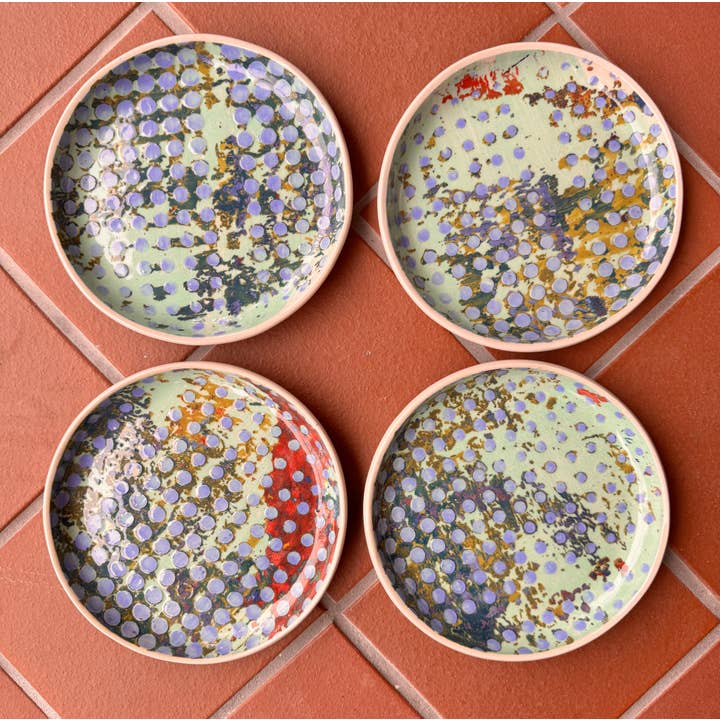 Round Plate 6.5" with Dots for wholesale by Sweet Air Studio