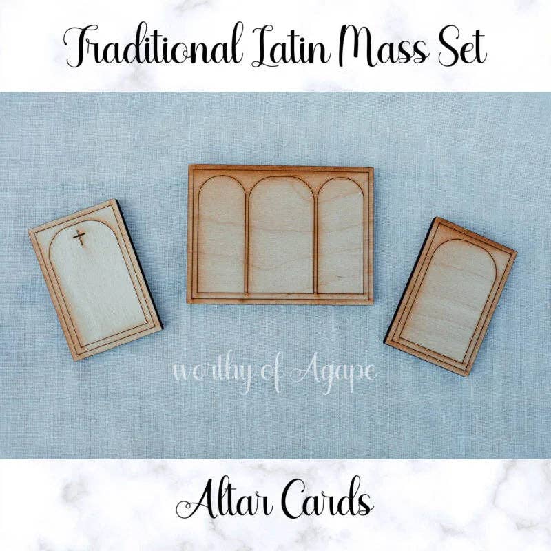 worthy of Agape - Wholesale Building Set - Kids - Natural Wood Traditional Latin Mass Set2