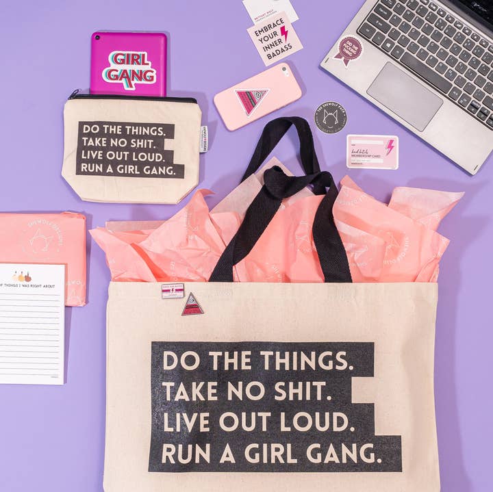 SHEWOLF Designs - Wholesale Tote Bag - Women's - Tote: Run a Girl Gang Empowering Oversized Women's Bag2