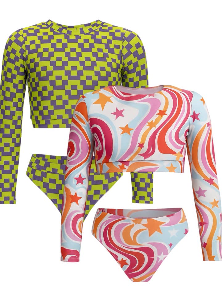 Quincy – wholesale Two-piece swimsuit – Kids – Zeon Floss - Reversible LS Bikini 1