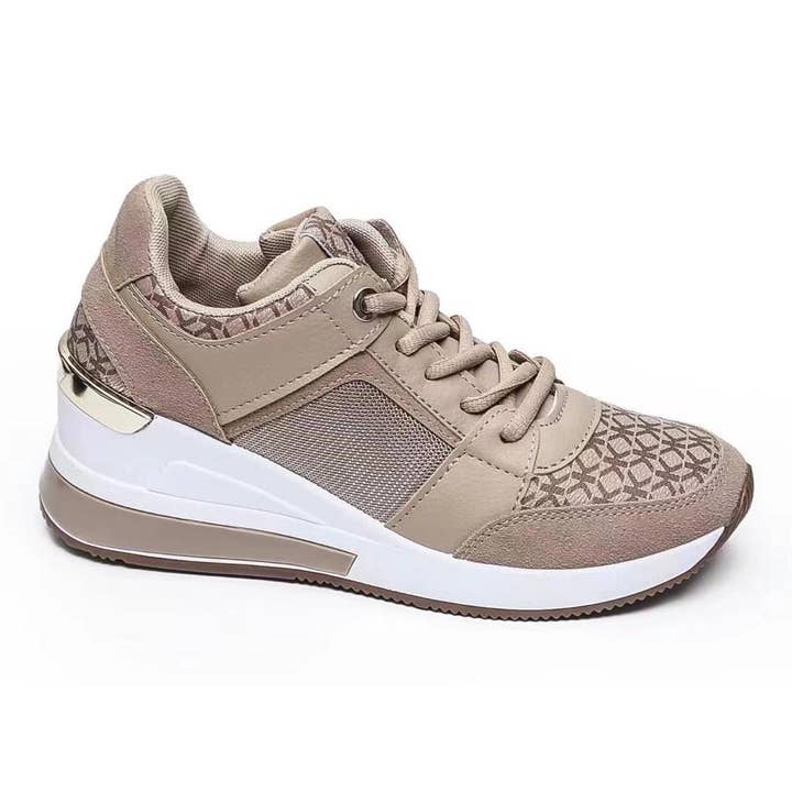 Joia Paris - Wholesale Lifestyle trainers – Women′s - BASKETS trendy wedge sneakers with pattern CN-6611