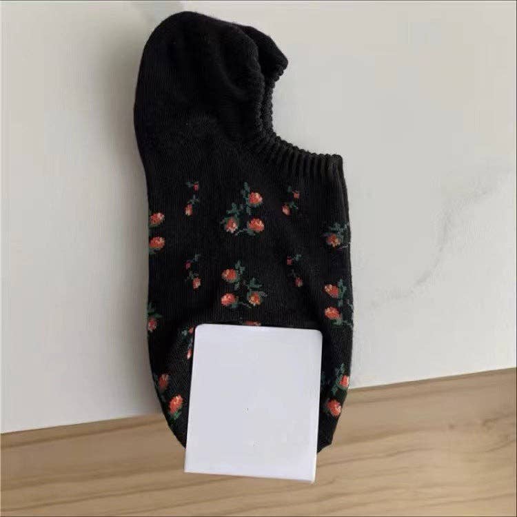 Sweetkama - Vente Chaussettes – femme - Chaussettes Bateau Tricotées à Petites Fleurs pour Femmes SKAS500220