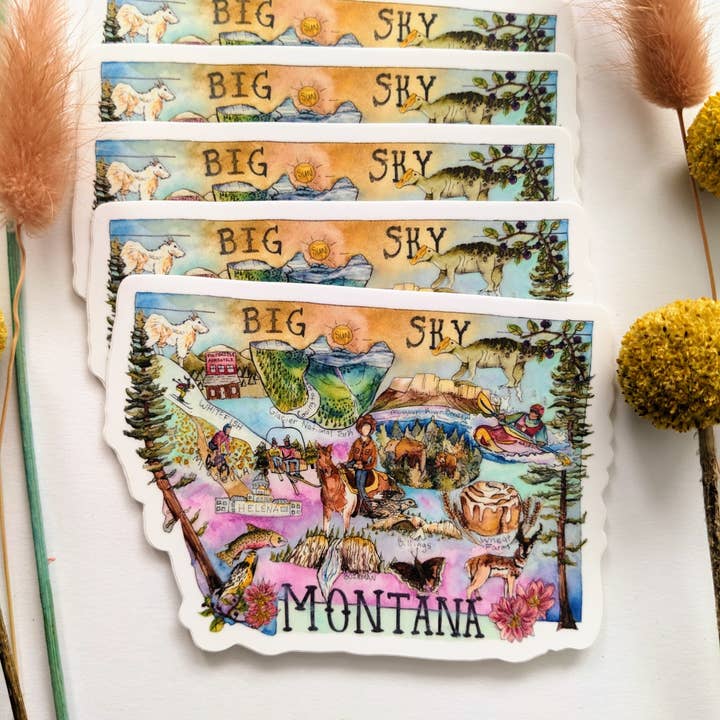Mary Felker Art and Design - Wholesale Sticker - Montana Sticker, Montana Decal, montana souvenir5