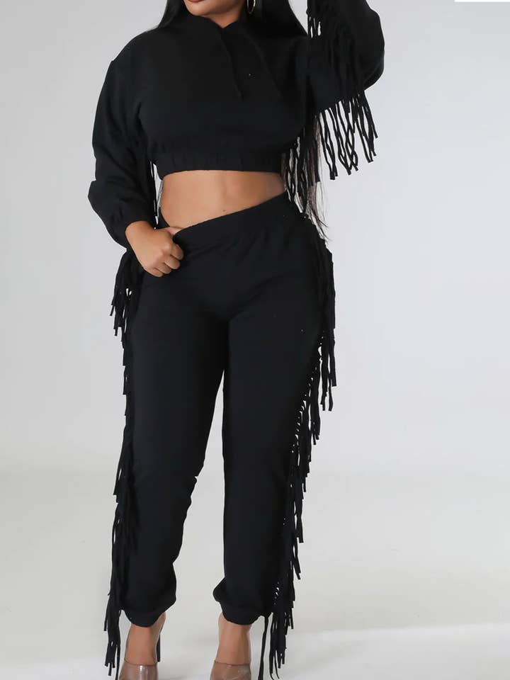 Lily Clothing - Wholesale Top & Pant Set (NOT Loungewear) - Women's - MIDRIFF HOODIE FASHION TWO-PIECE LEGGINGS