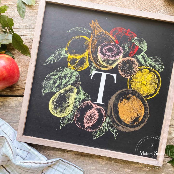 A Makers' Studio - Wholesale Stencil/Craft Die - Fresh Fruit - Mesh Stencil 12x18