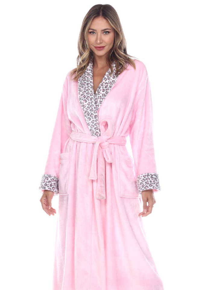 Women's and Plus Size  Leopard Print Cozy Lounge Robe and other Purchase Wholesale white robe. Free Returns & Net 60 Terms on Faire trending on Faire.