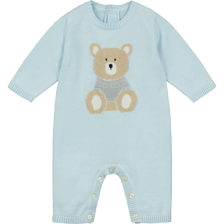 Emile Et Rose - Wholesale Jumpsuit - Baby - Easton Blue Knit Boys All in One