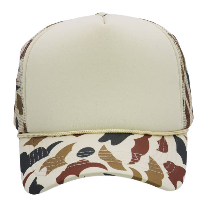 Cap Zone - Wholesale Trucker Hat - Women's - Camouflage Five Panel Foam Trucker Hat