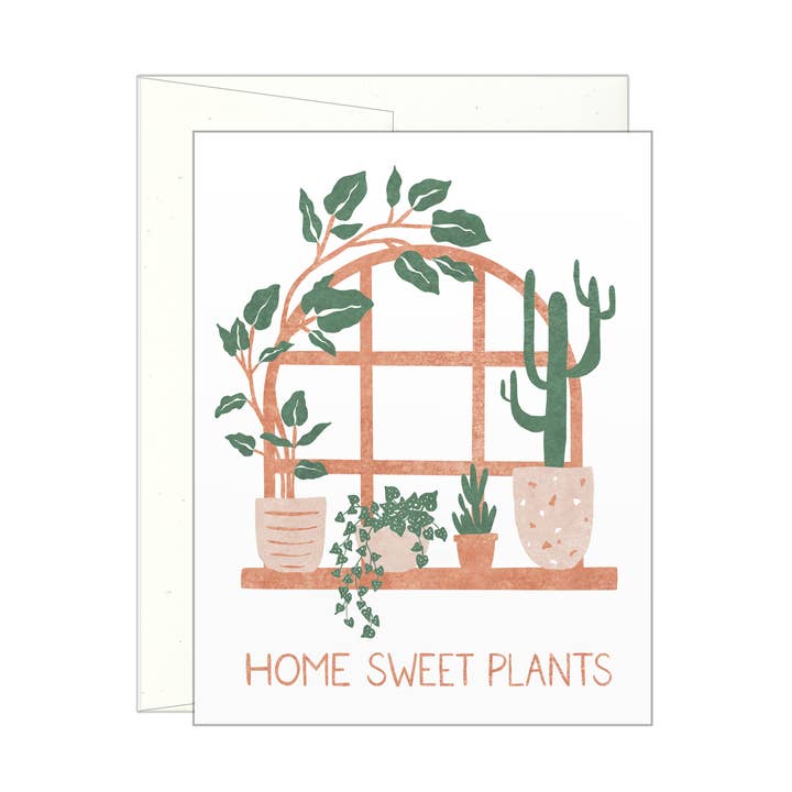 Home Sweet Plants - Letterpress Card for wholesale by Lake Erie Design Co.