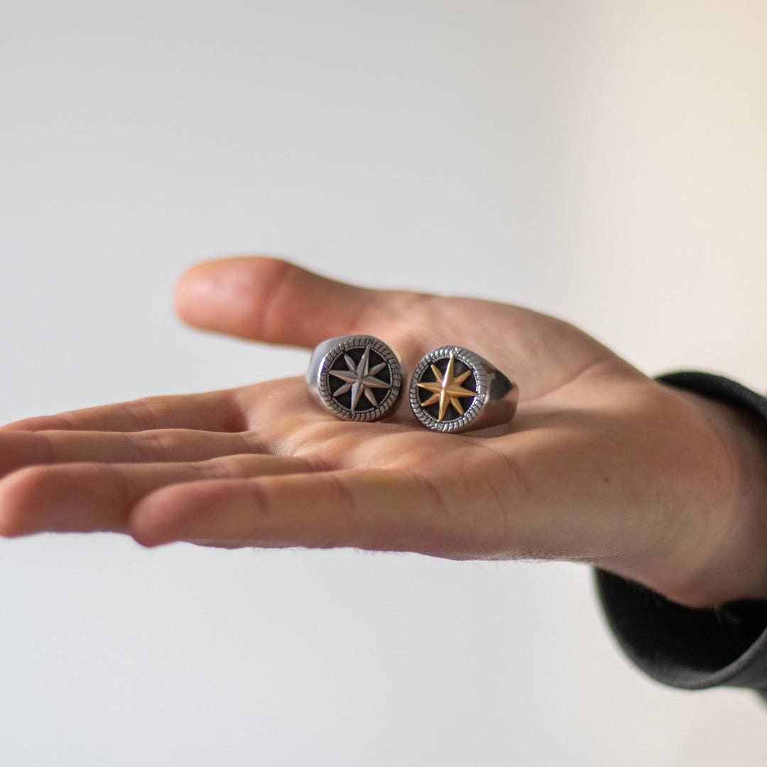 Twistedpendant - Wholesale Zegelring - Compass zegelring - zilver4