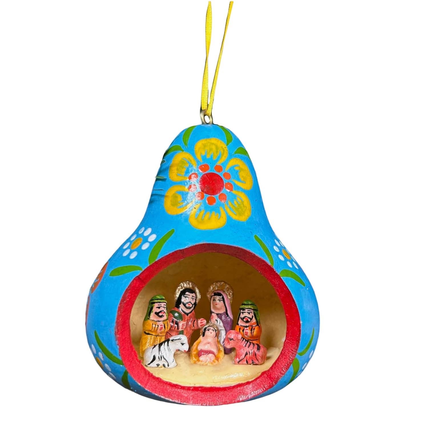Zoe Artcrafts Corp. - Wholesale Ornament - Gourd Christmas Multicolor Tree ornament with Nativity Scene2