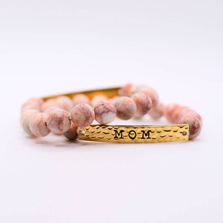 Two and Crew - Wholesale Beaded Bracelet - MOM stone stretch bracelet motherhood jewelry mothers day