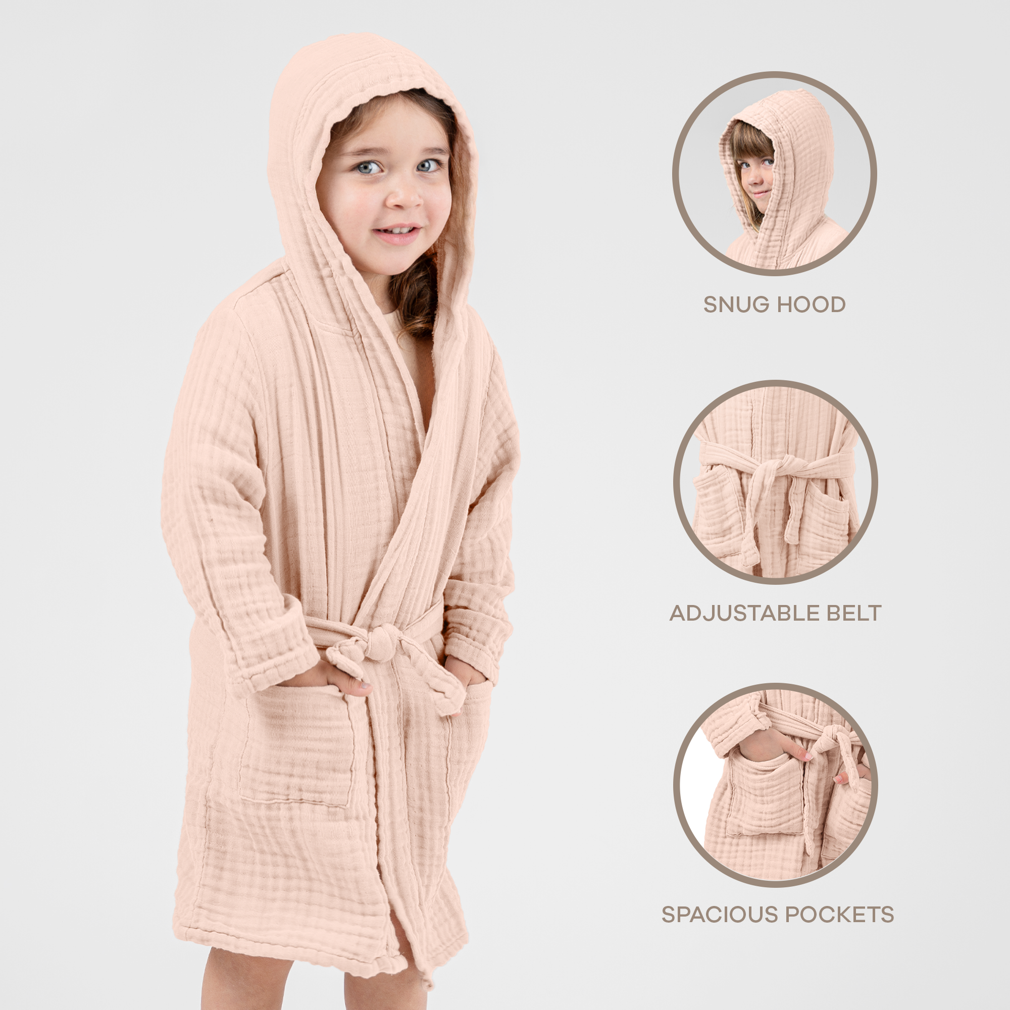 Comfy Cubs - Wholesale Robe - Kids - Muslin Bath Robe for Kids, Cotton Bathrobe by Comfy Cubs16