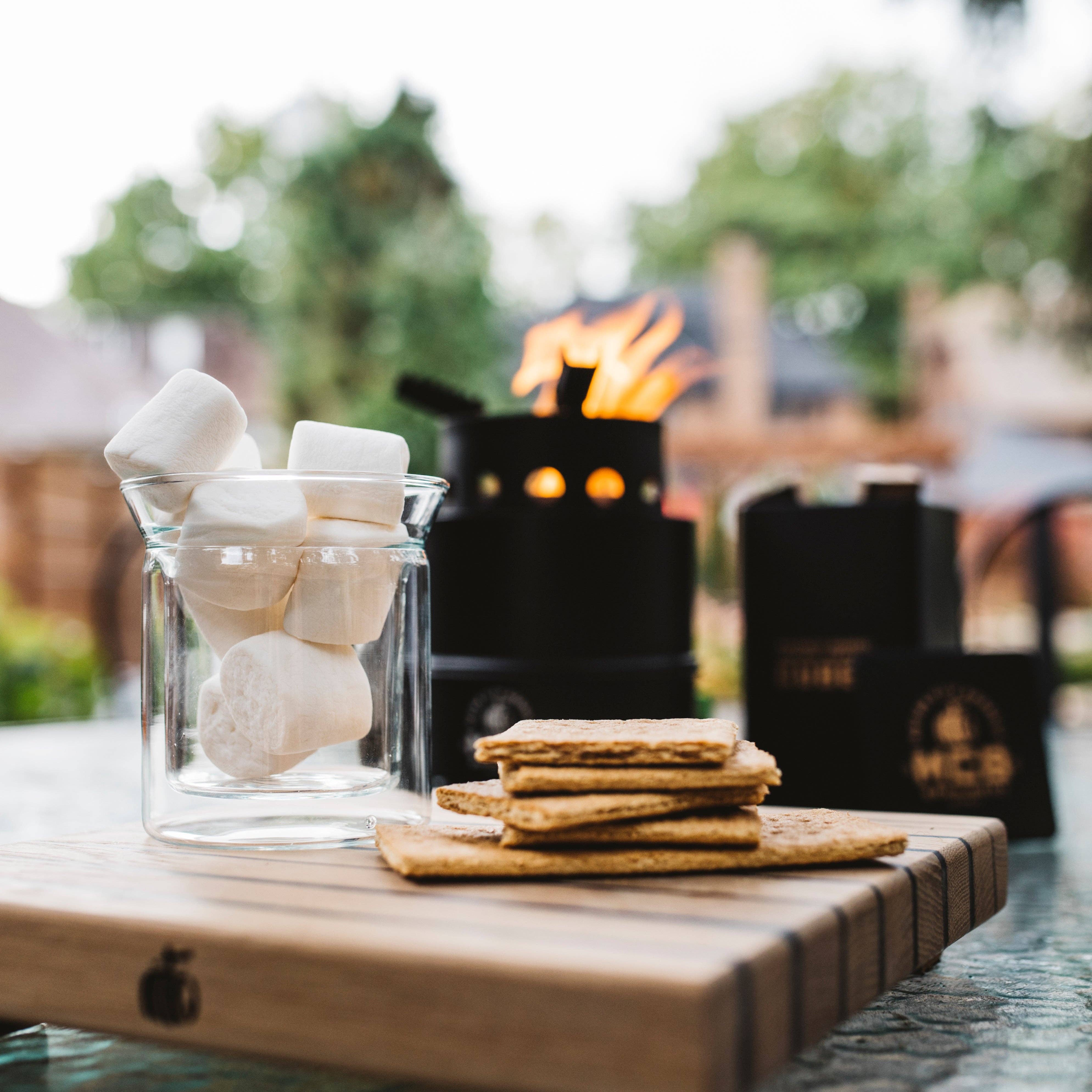 Motor City Barrels – Poço de fogo por atacado – Mini fogueira sem fumaça com cubos de madeira para defumar em barril7