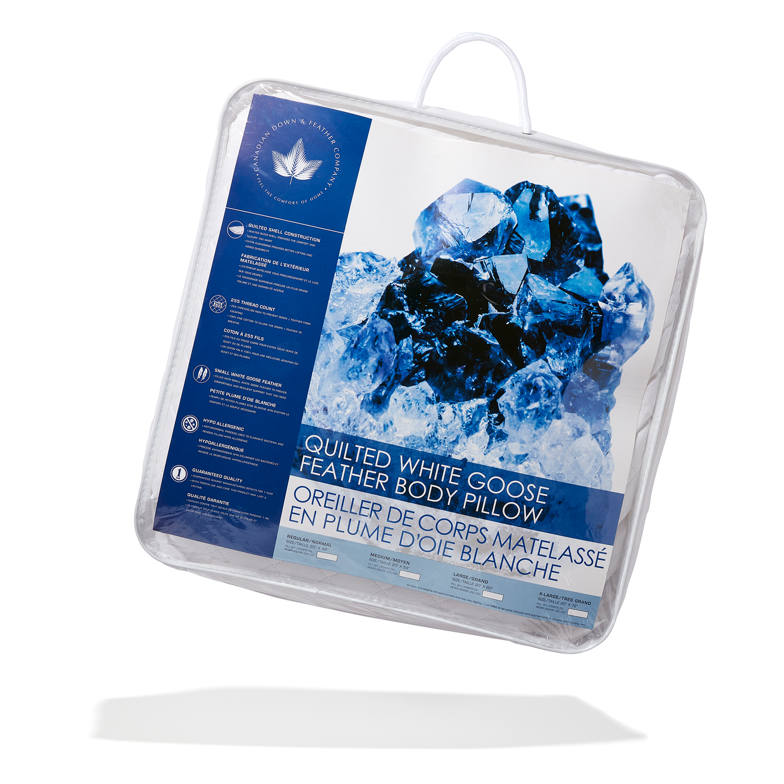 Canadian Down & Feather Company - Wholesale Bedding Pillow - Quilted White Goose Feather Body Pillow1