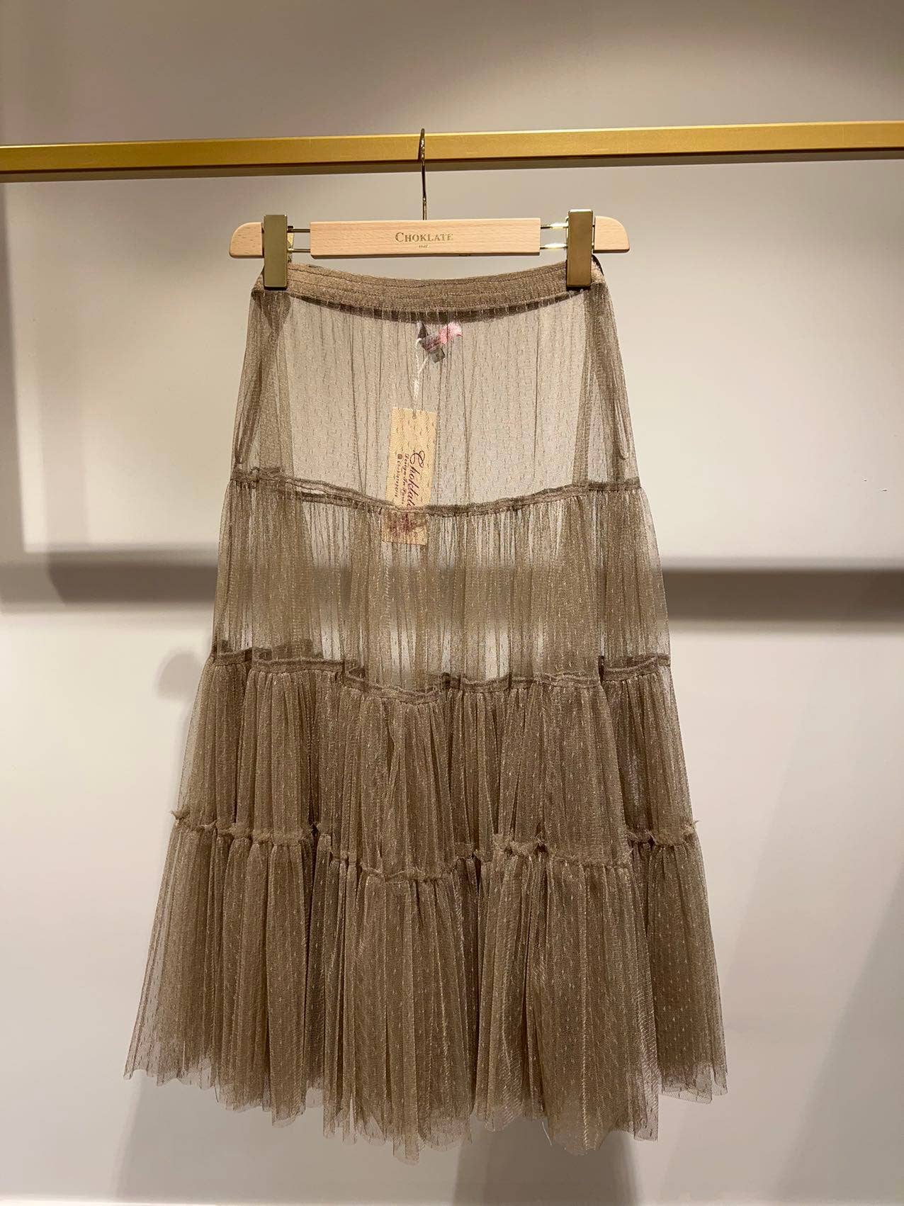 CHOKLATE PARIS – Großhandel Rock – Damen – Midirock aus Tüll mit elastischem Bund – Modell 296936