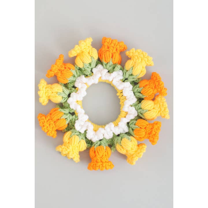 Girly - Wholesale Scrunchie - Women's - CROCHET FLOWER HAIR SCRUNCHIE