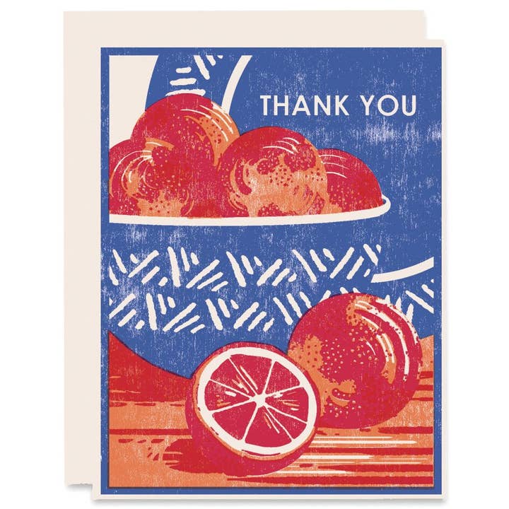 Blood Orange Thank You Card - Boxed Set for wholesale by Heartell Press