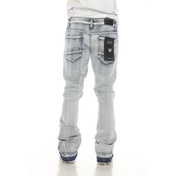 Stylo - Wholesale Jeans - Men's - Light Blue Stacked Flare Jeans