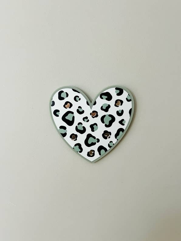 Print Your Love - Venta al por mayor Papel pintado 3D - Joya de pared Lindo corazón leopardo0