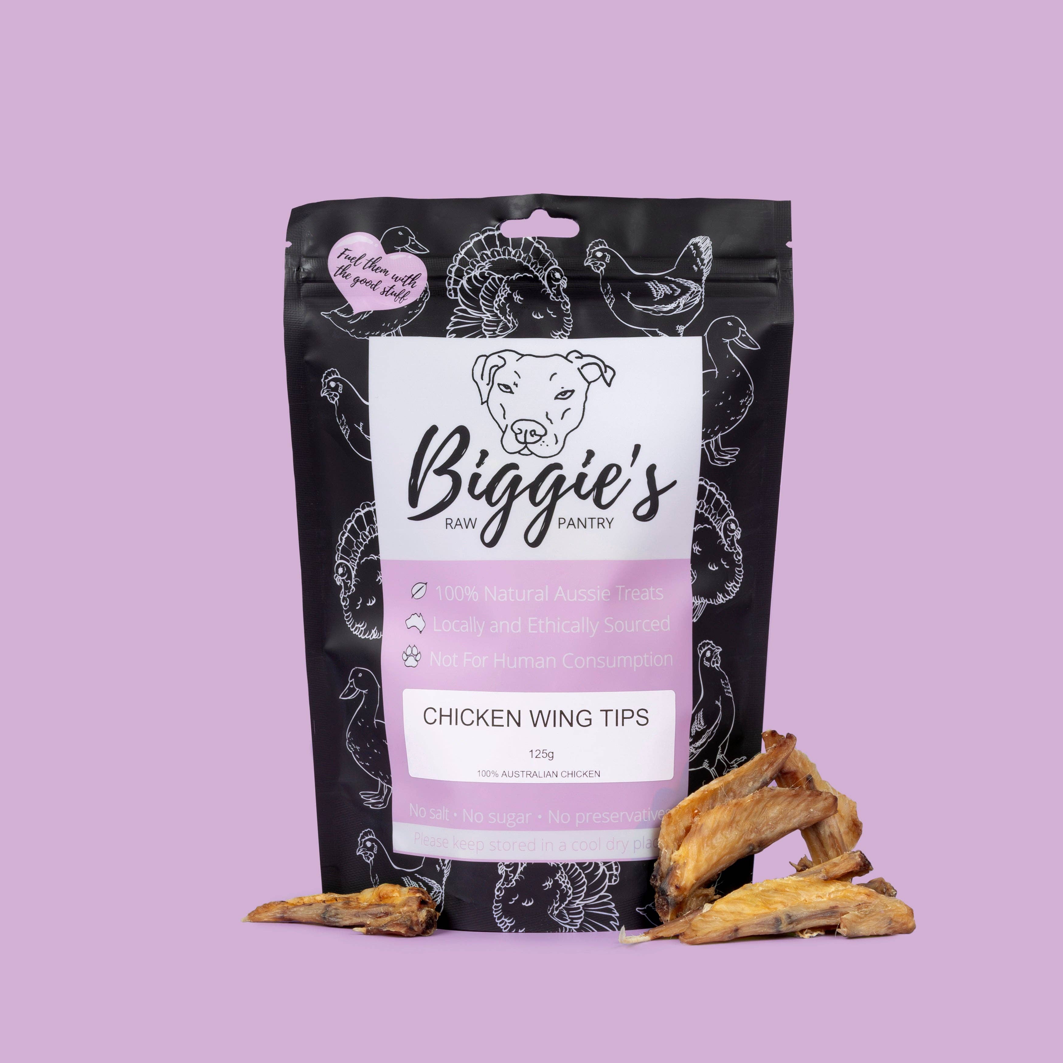 Biggie's Raw Pantry - Wholesale Pet Treats - Dog - Chicken Wing Tips (125g)