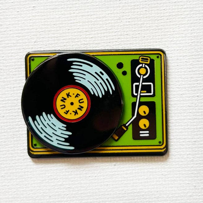 Strike Gently - Wholesale Lapel Pin/Button - Record Player Deluxe Pin0